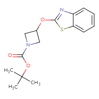 Chemical structure of tert-butyl 3-(1,3-benzothiazol-2-yloxy)azetidine-1-carboxylate - CSSB00031335448