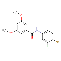 Chemical structure of N-(3-chloro-4-fluorophenyl)-3,5-dimethoxybenzamide - CSSB00047545008