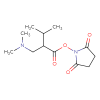 Chemical structure of 2,5-dioxopyrrolidin-1-yl 2-[(dimethylamino)methyl]-3-methylbutanoate - CSSB20269635453