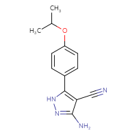 Chemical structure of 3-amino-5-[4-(propan-2-yloxy)phenyl]-1H-pyrazole-4-carbonitrile - CSSB00160504727