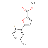 Chemical structure of methyl 5-(2-fluoro-5-methylphenyl)furan-2-carboxylate - CSSB02150232342