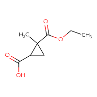 Chemical structure of 2-(ethoxycarbonyl)-2-methylcyclopropane-1-carboxylic acid - CSSB00010458888