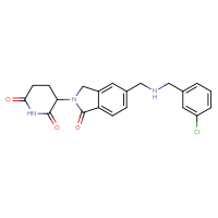 Chemical structure of 3-[5-({[(3-chlorophenyl)methyl]amino}methyl)-1-oxo-2,3-dihydro-1H-isoindol-2-yl]piperidine-2,6-dione - CSSB06700995623