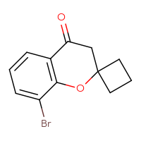 Chemical structure of 8-bromo-3,4-dihydrospiro[1-benzopyran-2,1'-cyclobutan]-4-one - CSSB06744499841