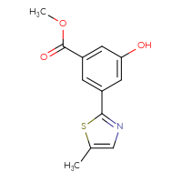 Chemical structure of methyl 3-hydroxy-5-(5-methyl-1,3-thiazol-2-yl)benzoate - CSSB01733115240