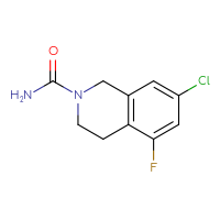 Chemical structure of 7-chloro-5-fluoro-1,2,3,4-tetrahydroisoquinoline-2-carboxamide - CSSB15026296922