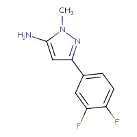 Chemical structure of 3-(3,4-difluorophenyl)-1-methyl-1H-pyrazol-5-amine - CSSB00011267214