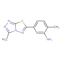 Chemical structure of 2-methyl-5-{3-methyl-[1,2,4]triazolo[3,4-b][1,3,4]thiadiazol-6-yl}aniline - CSSB00000596373