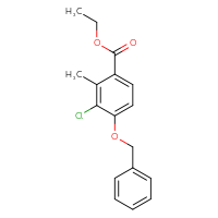 Chemical structure of ethyl 4-(benzyloxy)-3-chloro-2-methylbenzoate - CSSB03550258477