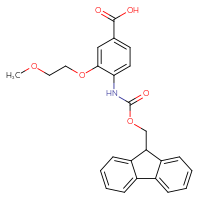 Chemical structure of 4-({[(9H-fluoren-9-yl)methoxy]carbonyl}amino)-3-(2-methoxyethoxy)benzoic acid - CSSB00103149101