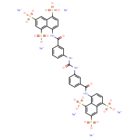 Chemical structure of hexasodium 8-{3-[({3-[(4,6,8-trisulfonatonaphthalen-1-yl)carbamoyl]phenyl}carbamoyl)amino]benzamido}naphthalene-1,3,5-trisulfonate - CSSB02125554122