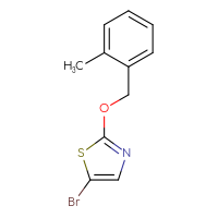 Chemical structure of 5-bromo-2-[(2-methylphenyl)methoxy]-1,3-thiazole - CSSB00015203934