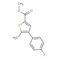 Chemical structure of methyl 4-(4-fluorophenyl)-5-methylthiophene-2-carboxylate - CSSB01997806968