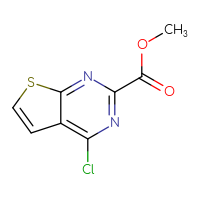 Chemical structure of methyl 4-chlorothieno[2,3-d]pyrimidine-2-carboxylate - CSSB00015723887