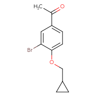 Chemical structure of 1-[3-bromo-4-(cyclopropylmethoxy)phenyl]ethan-1-one - CSSB00011772438