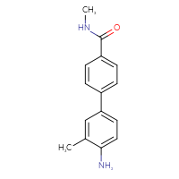 Chemical structure of 4'-amino-N,3'-dimethyl-[1,1'-biphenyl]-4-carboxamide - CSSB03577009150