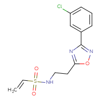 Chemical structure of N-{2-[3-(3-chlorophenyl)-1,2,4-oxadiazol-5-yl]ethyl}ethene-1-sulfonamide - CSSB21332126721