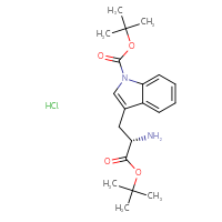 Chemical structure of tert-butyl 3-[(2S)-2-amino-3-(tert-butoxy)-3-oxopropyl]-1H-indole-1-carboxylate hydrochloride - CSSB00015230114