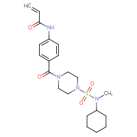 Chemical structure of N-(4-{4-[cyclohexyl(methyl)sulfamoyl]piperazine-1-carbonyl}phenyl)prop-2-enamide - CSMB00159263944