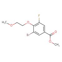 Chemical structure of methyl 3-bromo-5-fluoro-4-(2-methoxyethoxy)benzoate - CSSB03219875874
