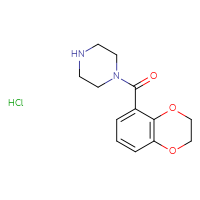 Chemical structure of 1-(2,3-dihydro-1,4-benzodioxine-5-carbonyl)piperazine hydrochloride - CSSB00016992894