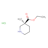 Chemical structure of ethyl (3S)-3-methylpiperidine-3-carboxylate hydrochloride - CSSB00102564401