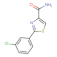 Chemical structure of 2-(3-chlorophenyl)-1,3-thiazole-4-carboxamide - CSSB00094586933