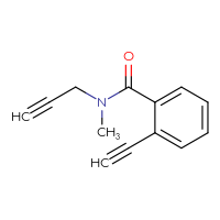 Chemical structure of 2-ethynyl-N-methyl-N-(prop-2-yn-1-yl)benzamide - CSSB21415980982