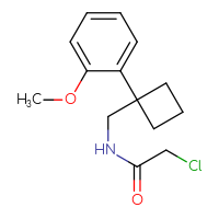 Chemical structure of 2-chloro-N-{[1-(2-methoxyphenyl)cyclobutyl]methyl}acetamide - CSSB01767028465