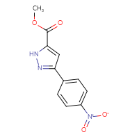 Chemical structure of methyl 3-(4-nitrophenyl)-1H-pyrazole-5-carboxylate - CSSB00020602320