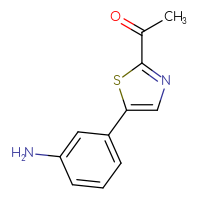 Chemical structure of 1-[5-(3-aminophenyl)-1,3-thiazol-2-yl]ethan-1-one - CSSB00010890577