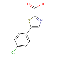 Chemical structure of 5-(4-chlorophenyl)-1,3-thiazole-2-carboxylic acid - CSSB00000766710