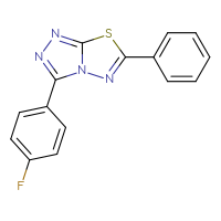 Chemical structure of 3-(4-fluorophenyl)-6-phenyl-[1,2,4]triazolo[3,4-b][1,3,4]thiadiazole - CSSB00121687852