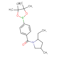Chemical structure of 2-ethyl-4-methyl-1-[4-(4,4,5,5-tetramethyl-1,3,2-dioxaborolan-2-yl)benzoyl]pyrrolidine - CSSB02533288400
