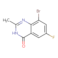 Chemical structure of 8-bromo-6-fluoro-2-methyl-3,4-dihydroquinazolin-4-one - CSSB00011015873