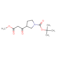 Chemical structure of tert-butyl 3-(3-methoxy-3-oxopropanoyl)pyrrolidine-1-carboxylate - CSSB00042039785