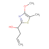 Chemical structure of 1-(4-methoxy-5-methyl-1,3-thiazol-2-yl)but-3-en-1-ol - CSSB20685273232