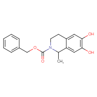 Chemical structure of benzyl 6,7-dihydroxy-1-methyl-1,2,3,4-tetrahydroisoquinoline-2-carboxylate - CSSB03496565407