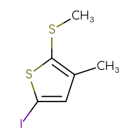 Chemical structure of 5-iodo-3-methyl-2-(methylsulfanyl)thiophene - CSSB14999926952