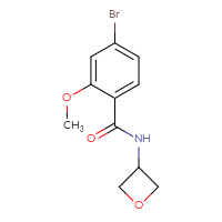 Chemical structure of 4-bromo-2-methoxy-N-(oxetan-3-yl)benzamide - CSSB00006406833