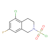 Chemical structure of 5-chloro-7-fluoro-1,2,3,4-tetrahydroisoquinoline-2-sulfonyl chloride - CSSB14992515547