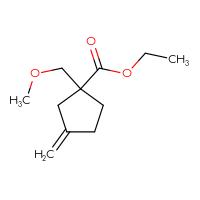 Chemical structure of ethyl 1-(methoxymethyl)-3-methylidenecyclopentane-1-carboxylate - CSSB14929380775
