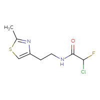Chemical structure of 2-chloro-2-fluoro-N-[2-(2-methyl-1,3-thiazol-4-yl)ethyl]acetamide - CSSB09895923698