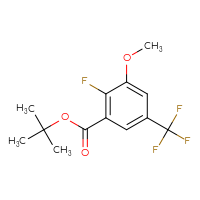 Chemical structure of tert-butyl 2-fluoro-3-methoxy-5-(trifluoromethyl)benzoate - CSSB21103684362