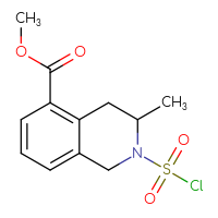 Chemical structure of methyl 2-(chlorosulfonyl)-3-methyl-1,2,3,4-tetrahydroisoquinoline-5-carboxylate - CSSB21224764844