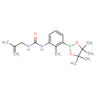 Chemical structure of 1-[2-methyl-3-(4,4,5,5-tetramethyl-1,3,2-dioxaborolan-2-yl)phenyl]-3-(2-methylprop-2-en-1-yl)urea - CSSB03575178539
