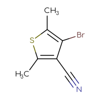 Chemical structure of 4-bromo-2,5-dimethylthiophene-3-carbonitrile - CSSB00010128713