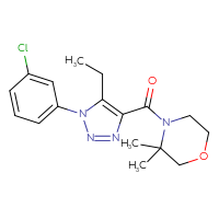 Chemical structure of 4-[1-(3-chlorophenyl)-5-ethyl-1H-1,2,3-triazole-4-carbonyl]-3,3-dimethylmorpholine - CSSS00061370359