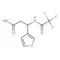 Chemical structure of 3-(thiophen-3-yl)-3-(2,2,2-trifluoroacetamido)propanoic acid - CSSB00114018395