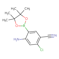 Chemical structure of 4-amino-2-chloro-5-(4,4,5,5-tetramethyl-1,3,2-dioxaborolan-2-yl)benzonitrile - CSSB00011106160